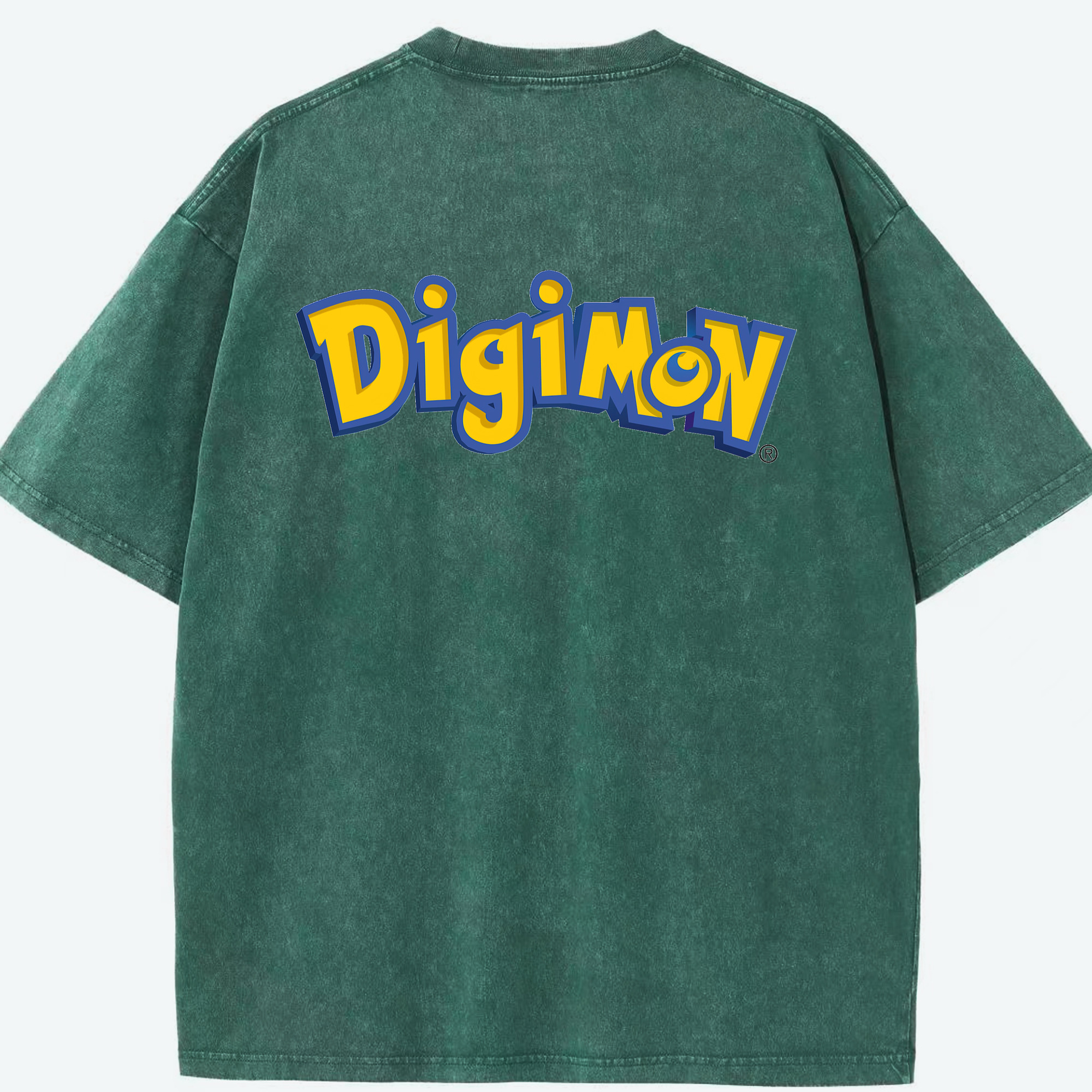 （画像用） Digimon デジタルモンスター/デジモン 綿100% ヴィンテージ風 半袖Tシャツ（背面プリント）